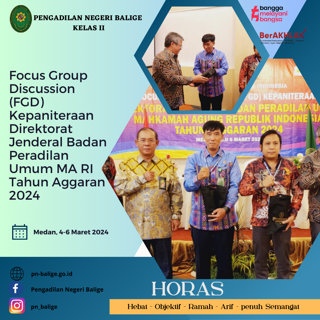 FOCUS GROUP DISCUSSION (FGD) KEPANITERAAN DIREKTORAT JENDERAL BADAN PERADILAN UMUM MA RI TAHUN AGGARAN 2024